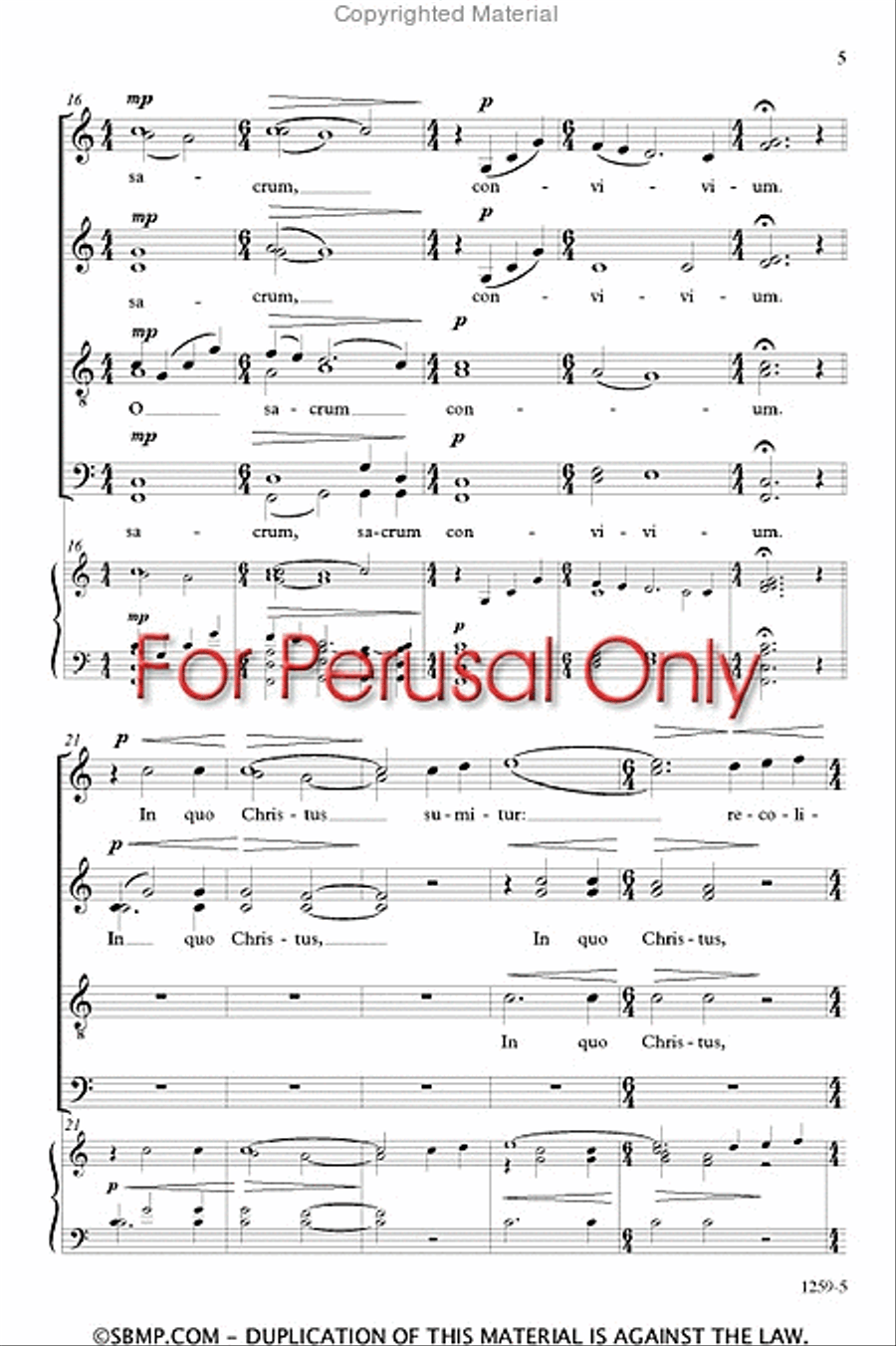 O sacrum convivium - SATB divisi a cappella Octavo Divisi scores gallery preview page 4