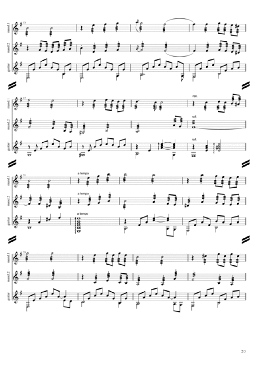 Dicitencello vuje for 2 mandolins and guitar score Concert Band scores gallery preview page 2