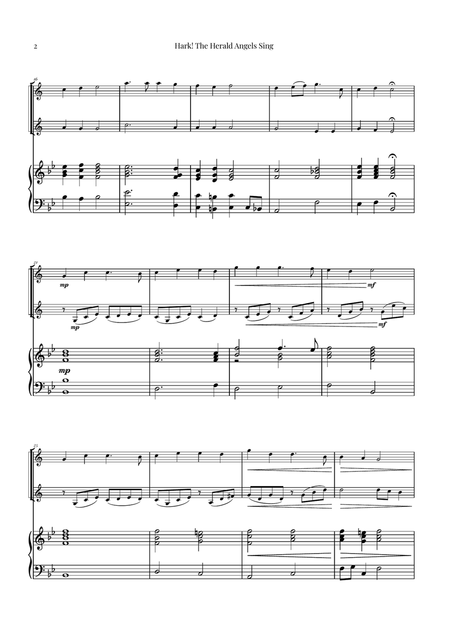 Hark! The Herald Angels Sing - Christmas Carol Duet Trumpet Duet scores gallery preview page 2