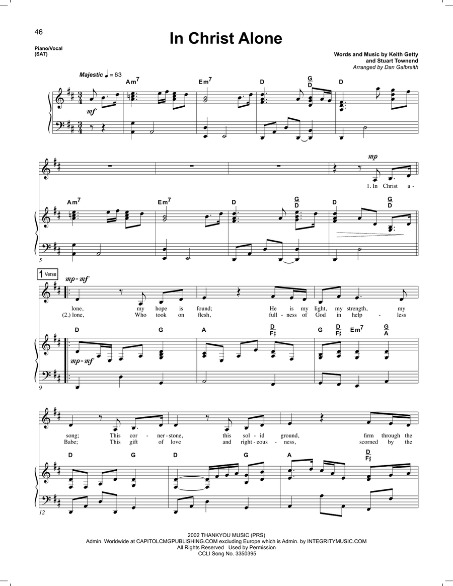 In Christ Alone (arr. Dan Galbraith) Voice scores gallery preview page 1