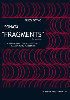 Book cover for Sonata "FRAGMENTS" (for solo guitar)