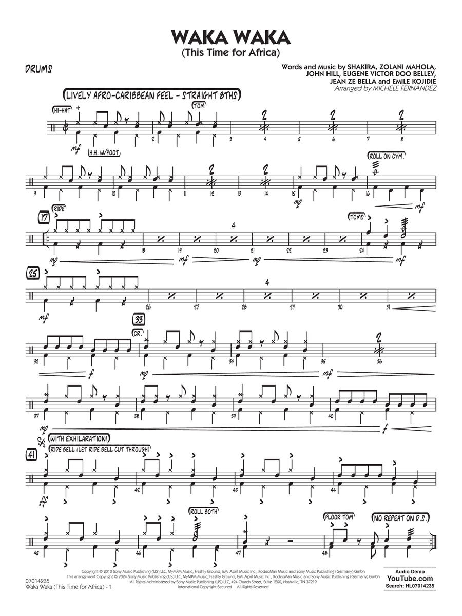 Waka Waka (This Time for Africa) - Drums Jazz Ensemble scores gallery preview page 1