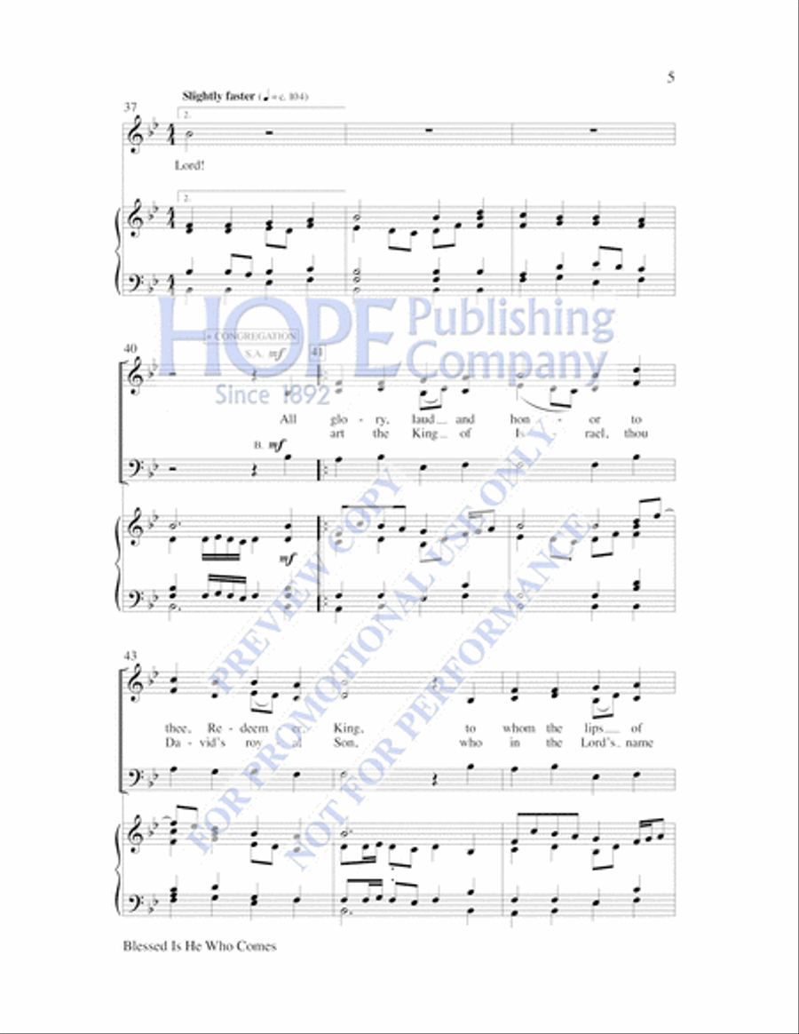 Blessed Is He Who Comes by Lloyd Larson 3-Part - Sheet Music page 6