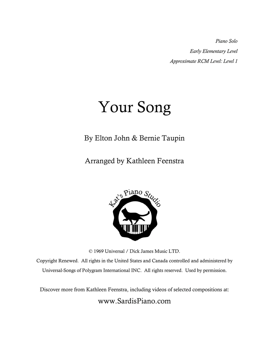 Your Song Voice scores gallery preview page 1