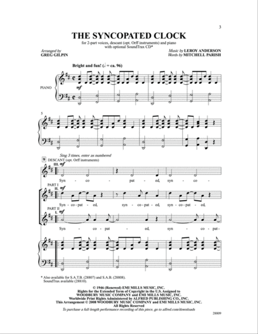 The Syncopated Clock 2-Part scores gallery preview page 2