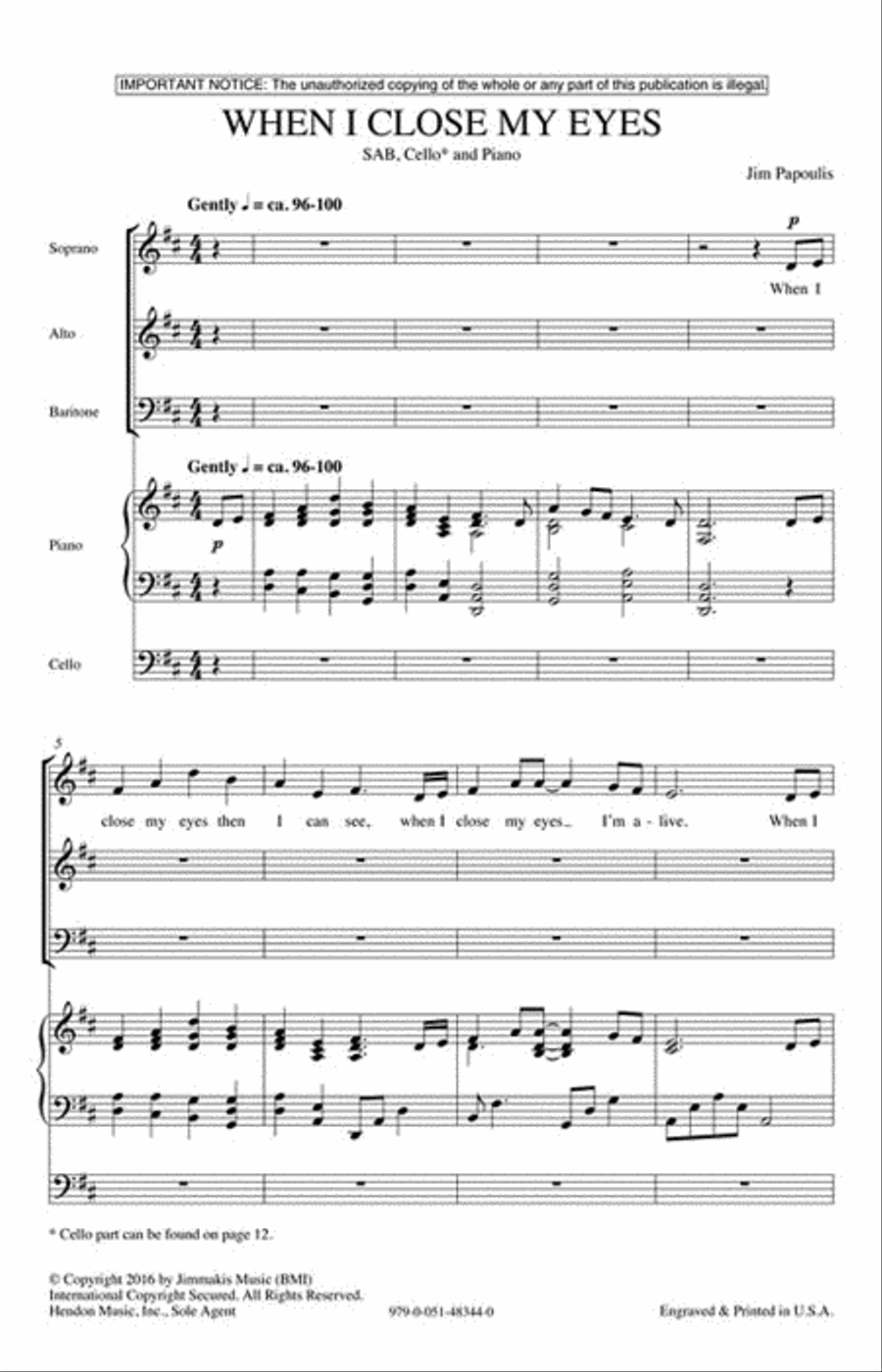 When I Close My Eyes When I Close My Eyes 3-Part scores gallery preview page 2