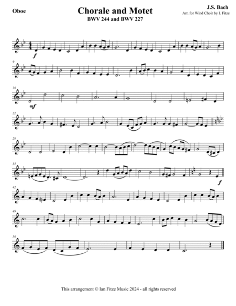 Chorale and Motet BWV 244 and BWV 227 Woodwind Ensemble scores gallery preview page 4