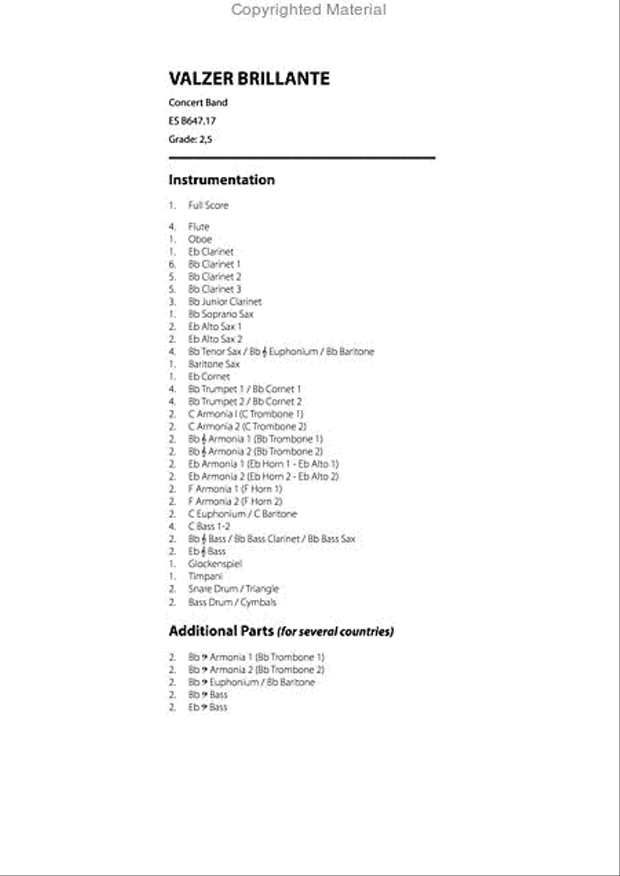 Verdi's Waltz in F Concert Band scores gallery preview page 2