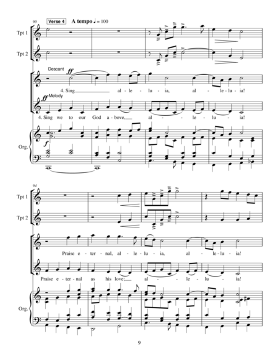 Jesus Christ Is Risen Today 4-Part scores gallery preview page 6