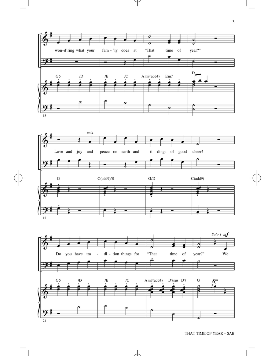 That Time Of Year (arr. Mark Brymer) 3-Part scores gallery preview page 2