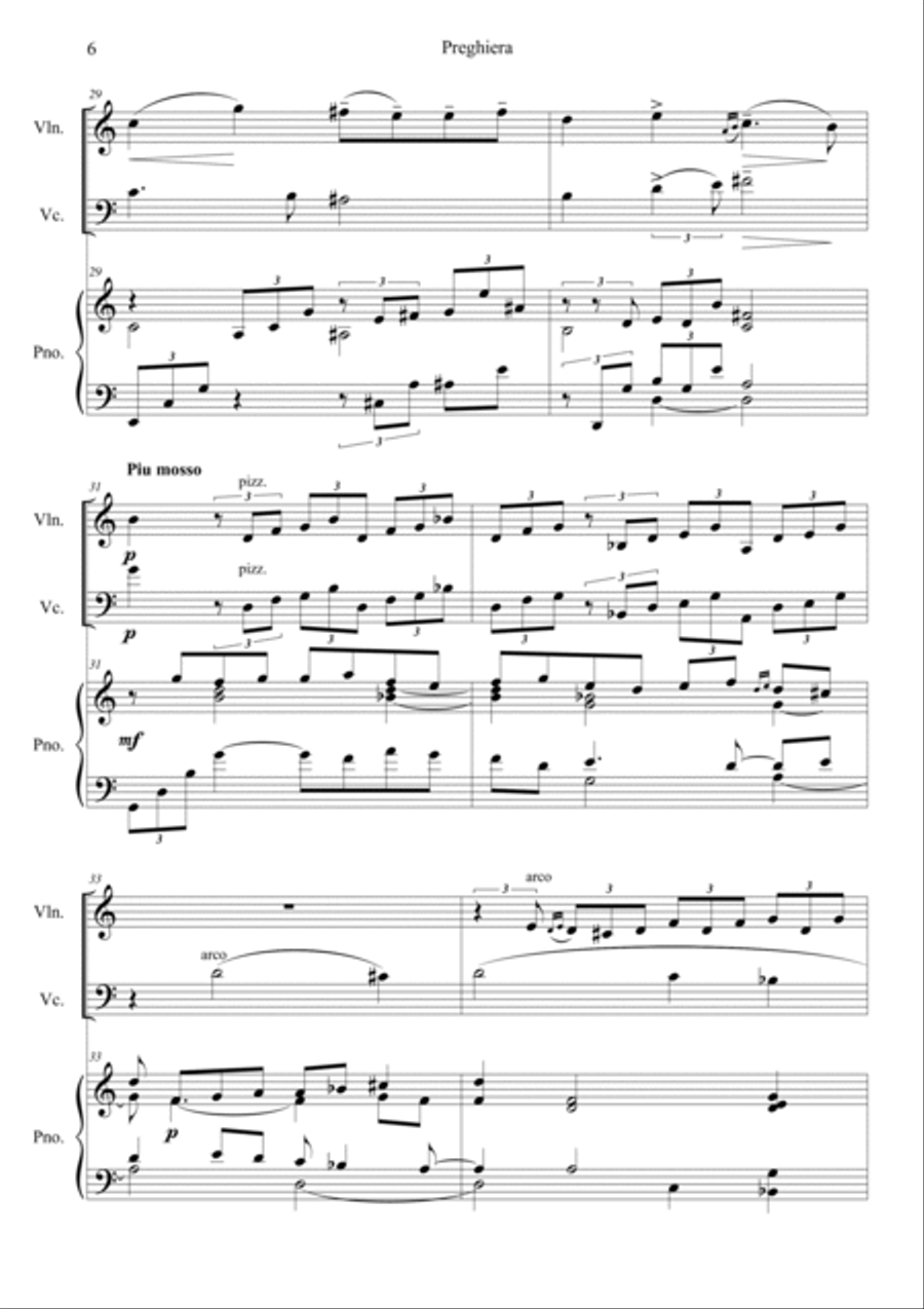 Preghiera (Piano concerto No.2 mov.2) Piano Trio scores gallery preview page 6