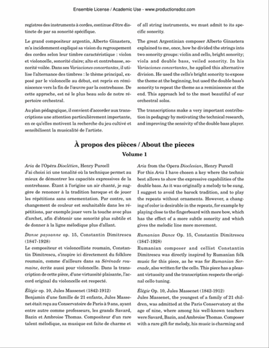 Concert Pieces for the Double Bass, Vol. 1 (bass / piano) Double Bass scores gallery preview page 3