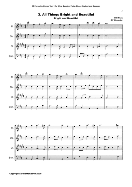 16 Favourite ﻿Hymns for Wind Quartet (Vol 1.) image number null