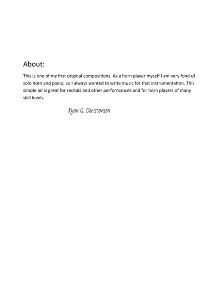 Air for Horn and Piano Horn scores gallery preview page 2
