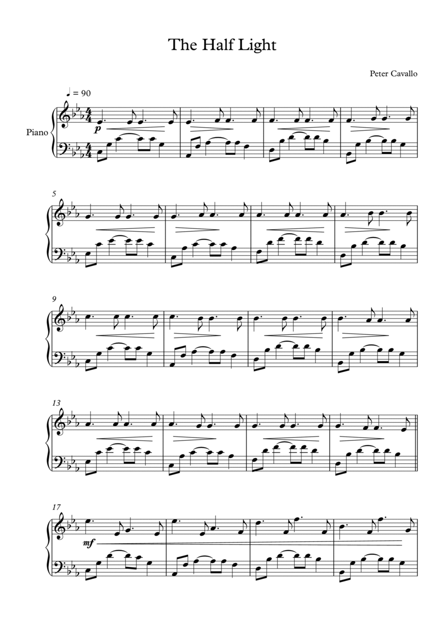 The Half Light Piano Solo scores gallery preview page 1