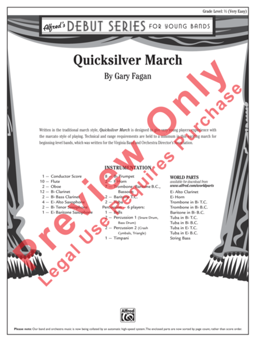 Quicksilver March Concert Band scores gallery preview page 2