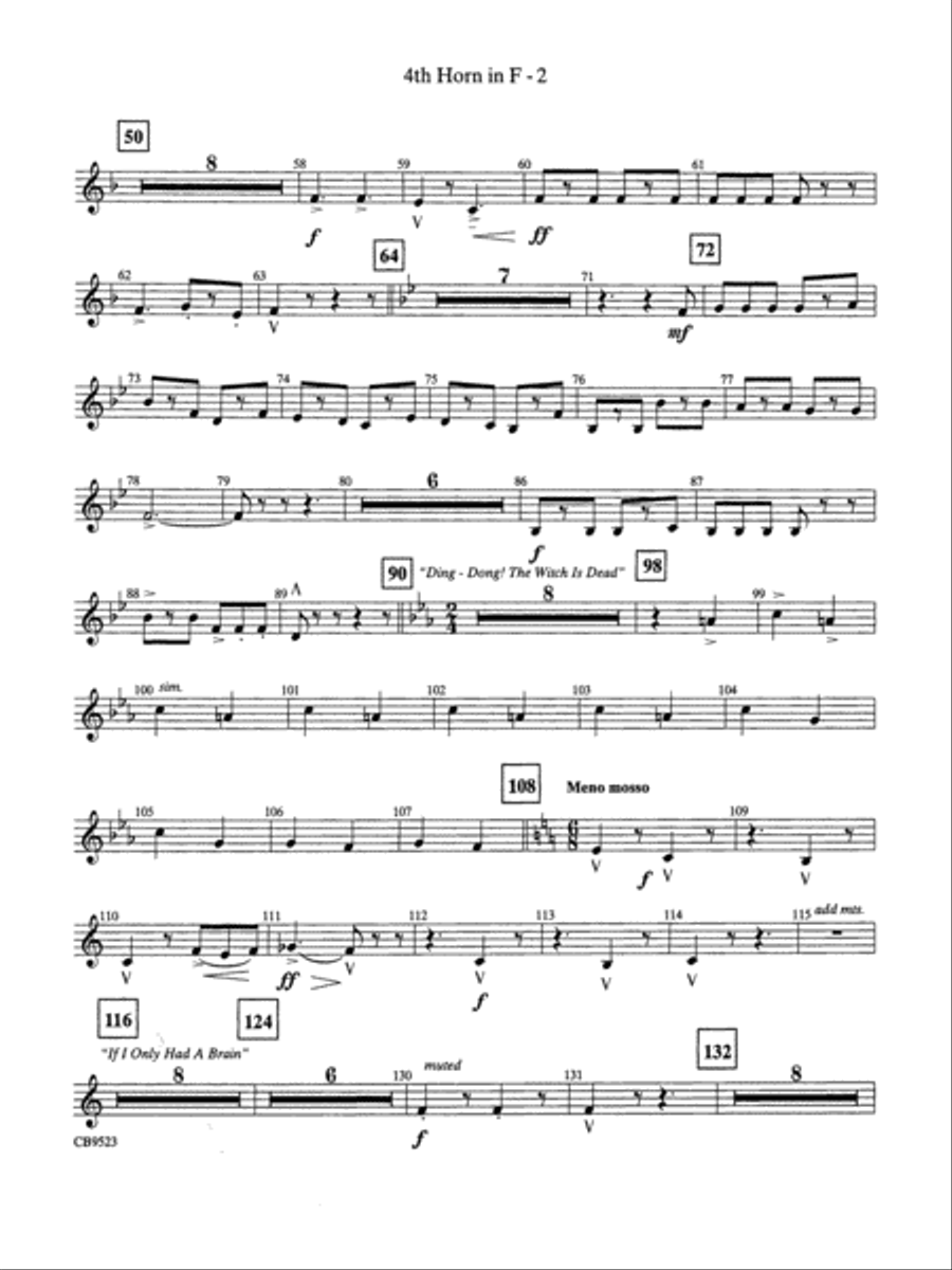 The Wizard of Oz (Medley): 4th F Horn Concert Band scores gallery preview page 2
