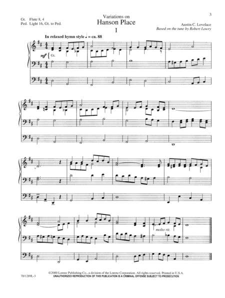 Variations on Five Hymn Tunes for Organ