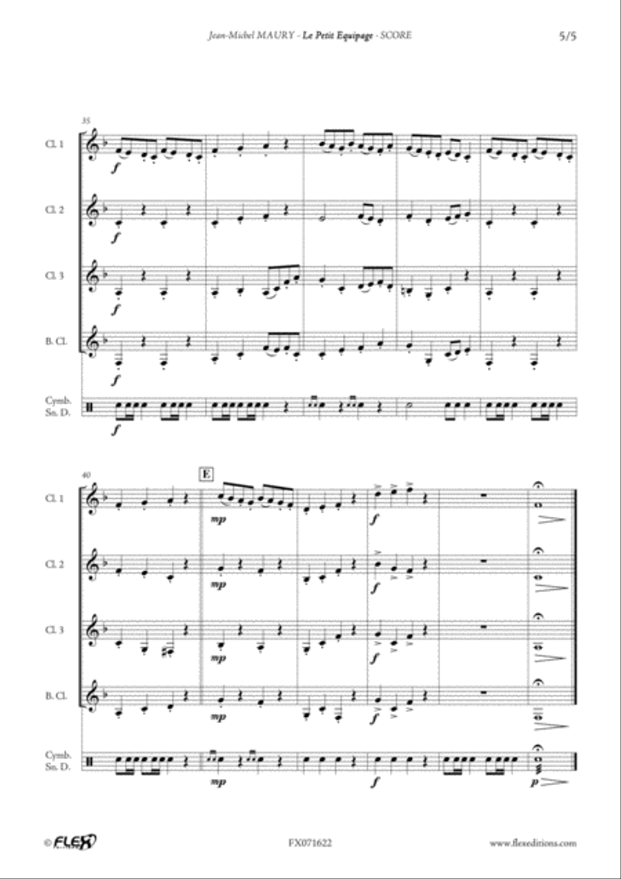 Le Petit Equipage Clarinet Quartet scores gallery preview page 5