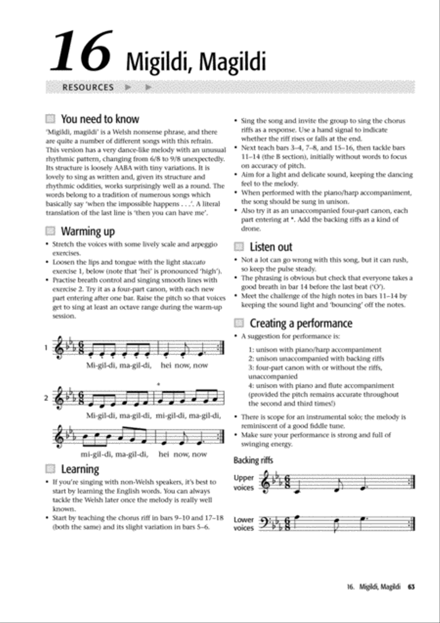 Folk Voiceworks Unison Choir scores gallery preview page 13