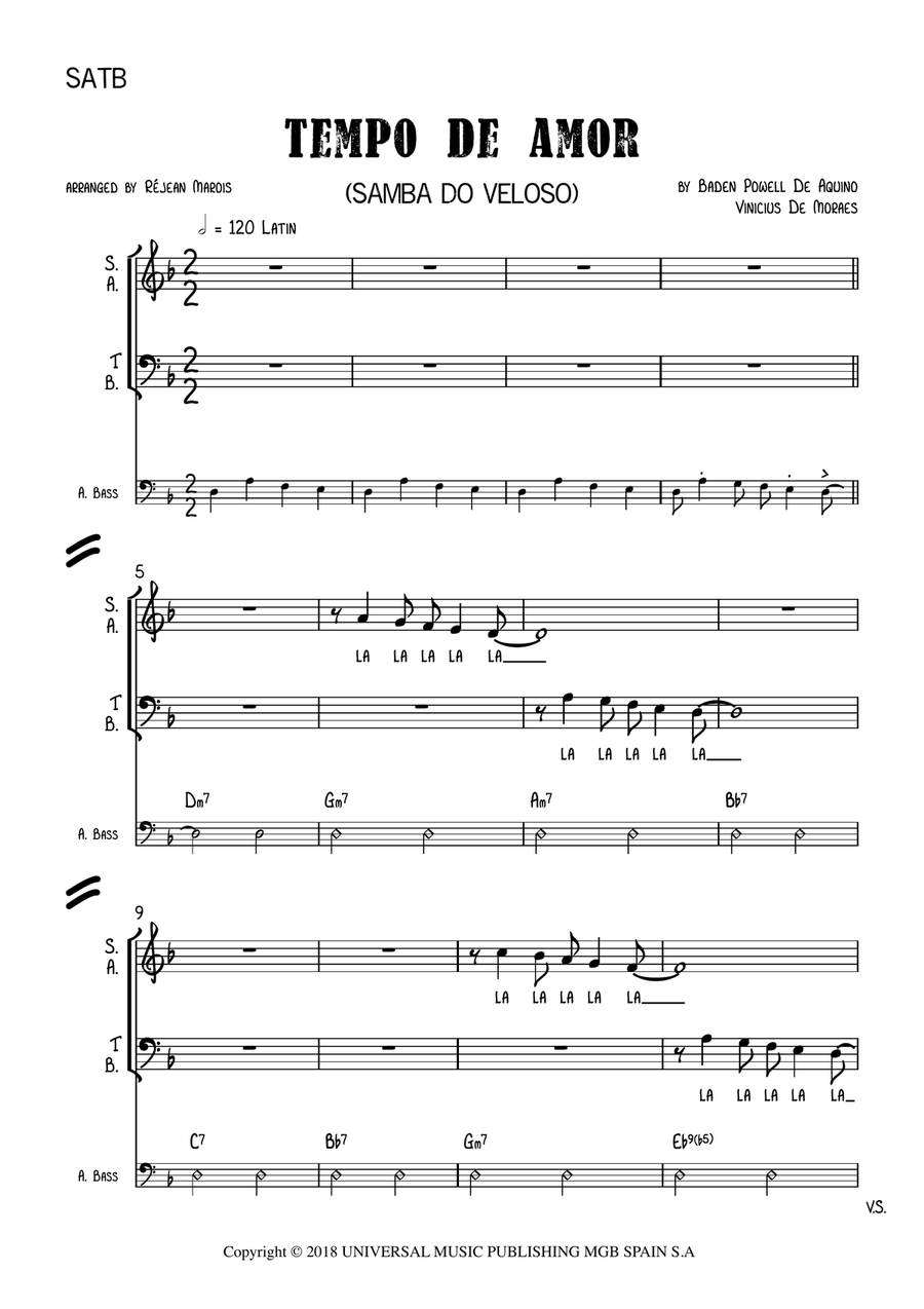 Tempo De Amor 4-Part scores gallery preview page 1