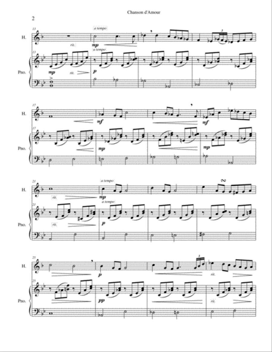 Chanson d'Amour Chanson d'Amour Horn scores gallery preview page 2