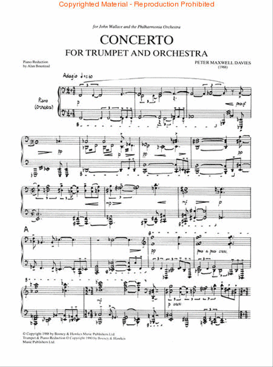 Concerto for Trumpet and Orchestra Trumpet Solo scores gallery preview page 2