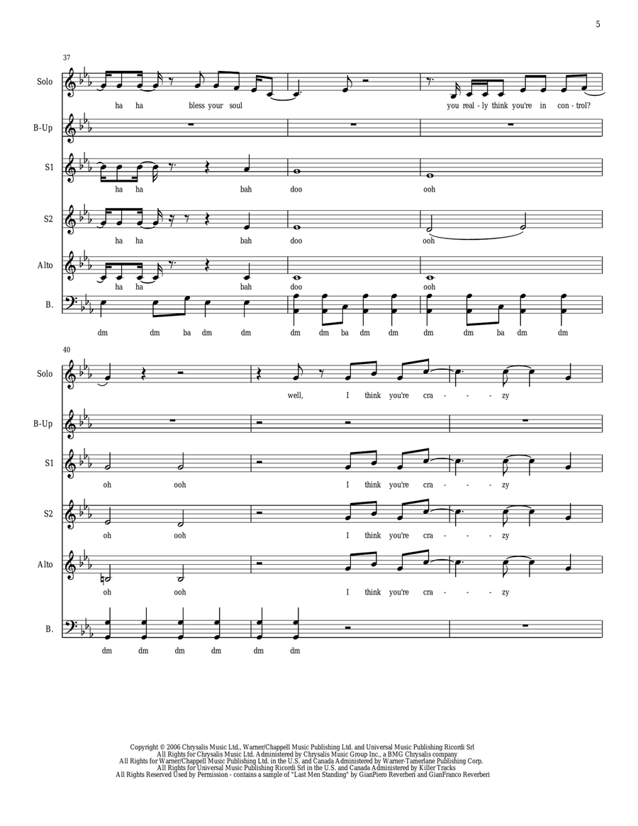 Crazy Crazy A Cappella scores gallery preview page 5