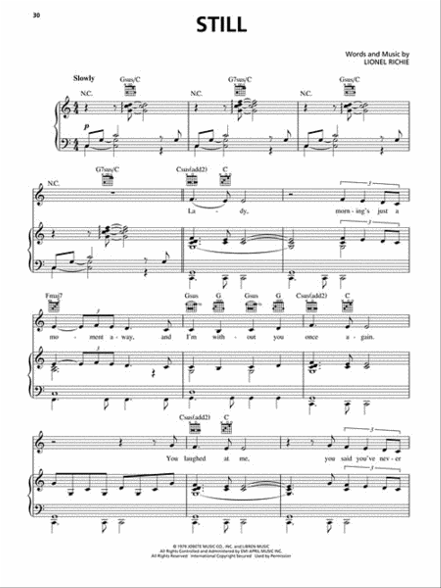 Lionel Richie Piano, Vocal, Guitar scores gallery preview page 3