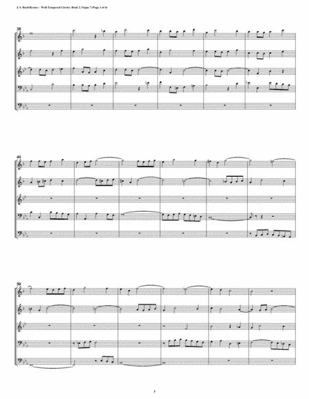 Fugue 07 from Well-Tempered Clavier, Book 2 (Brass Quintet) image number null