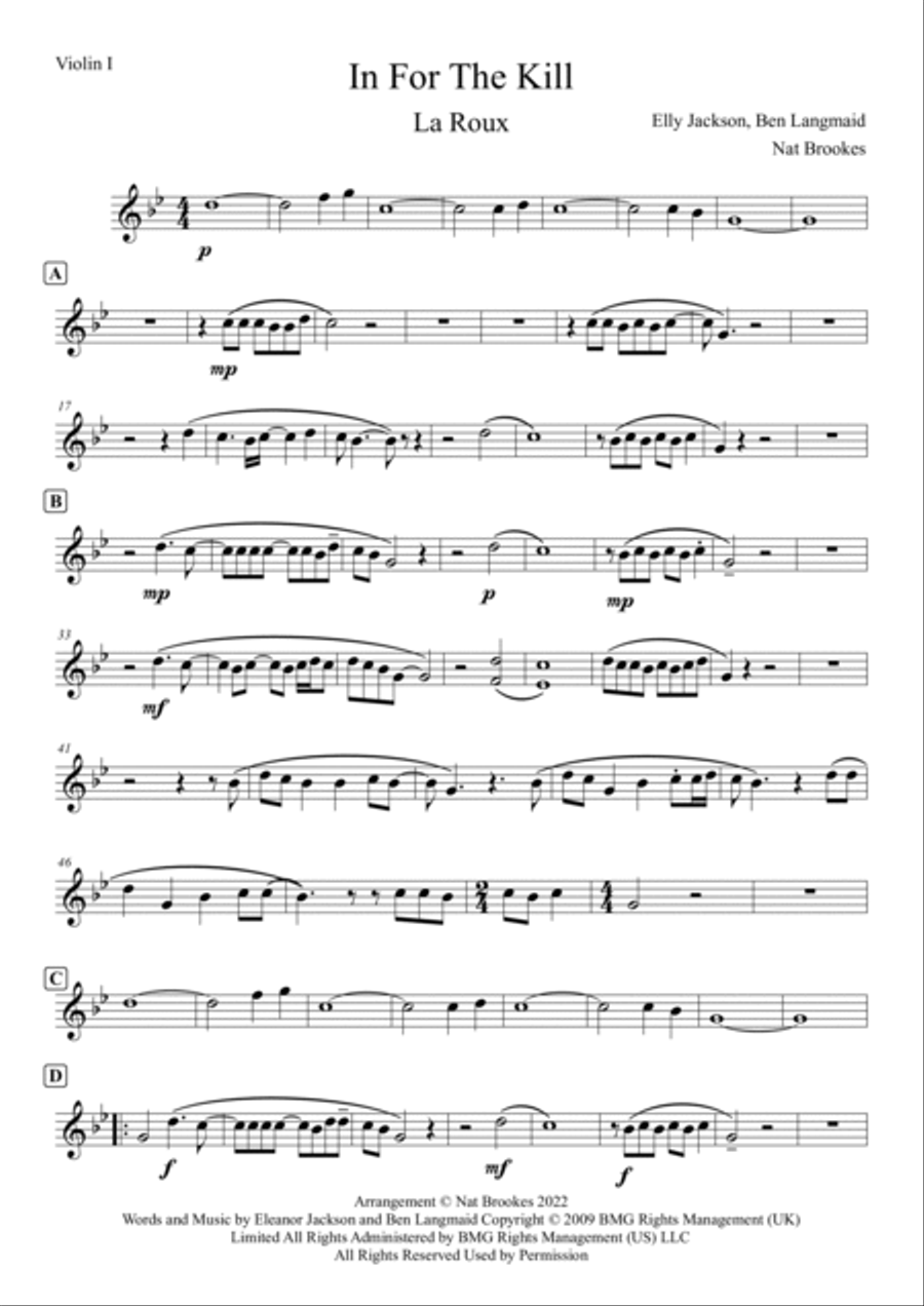 In For The Kill String Quartet scores gallery preview page 2