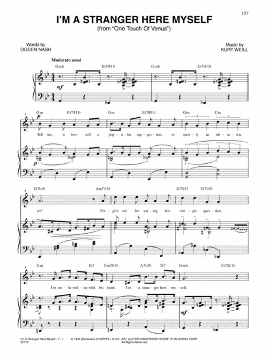 I'm a Stranger Here Myself Piano, Vocal, Guitar scores gallery preview page 1