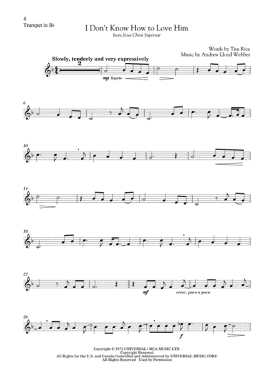 Andrew Lloyd Webber for Classical Players – Trumpet and Piano Trumpet Solo scores gallery preview page 4