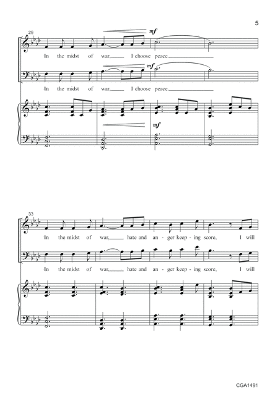 I Choose Love (SATB) I Choose Love (SATB) 4-Part scores gallery preview page 5