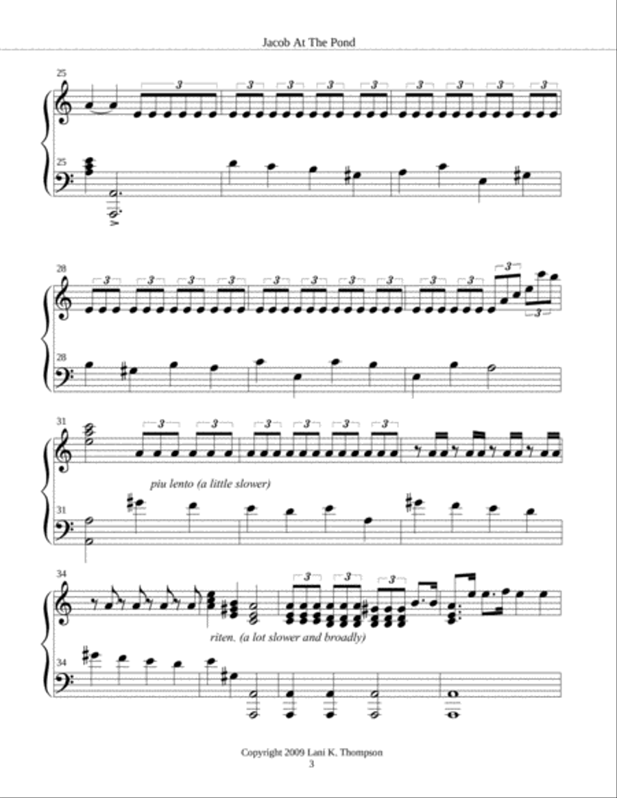 Jacob at the Pond Piano Solo scores gallery preview page 3