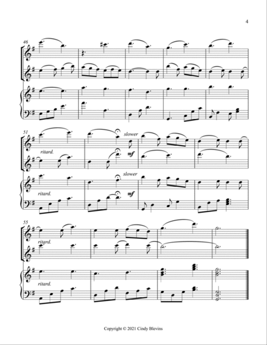 It Came Upon the Midnight Clear, Two Flutes and Harp It Came Upon the Midnight Clear, Two Flutes and Harp Flute Duet scores gallery preview page 5