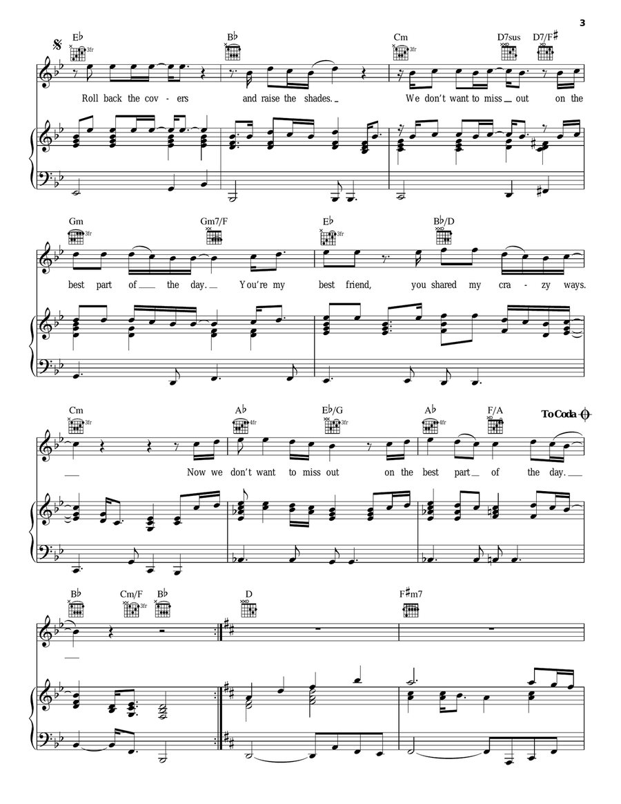 The Best Part Of The Day Piano, Vocal, Guitar scores gallery preview page 3