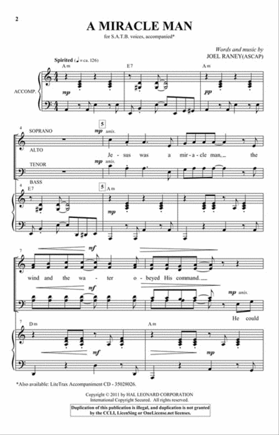 A Miracle Man A Miracle Man 4-Part scores gallery preview page 2