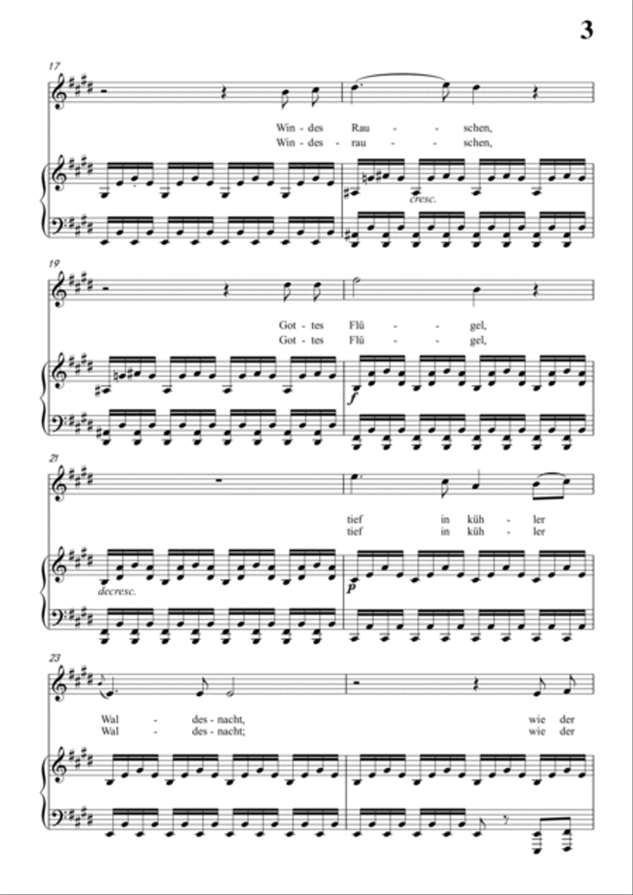 Schubert-Waldes-Nacht in E for Vocal and Piano Voice scores gallery preview page 4