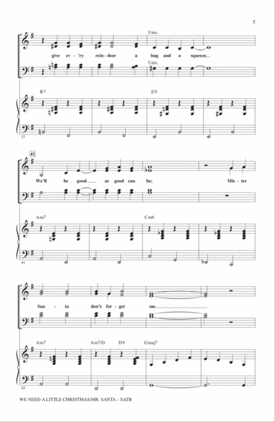 We Need A Little Christmas / Mister Santa 4-Part scores gallery preview page 4