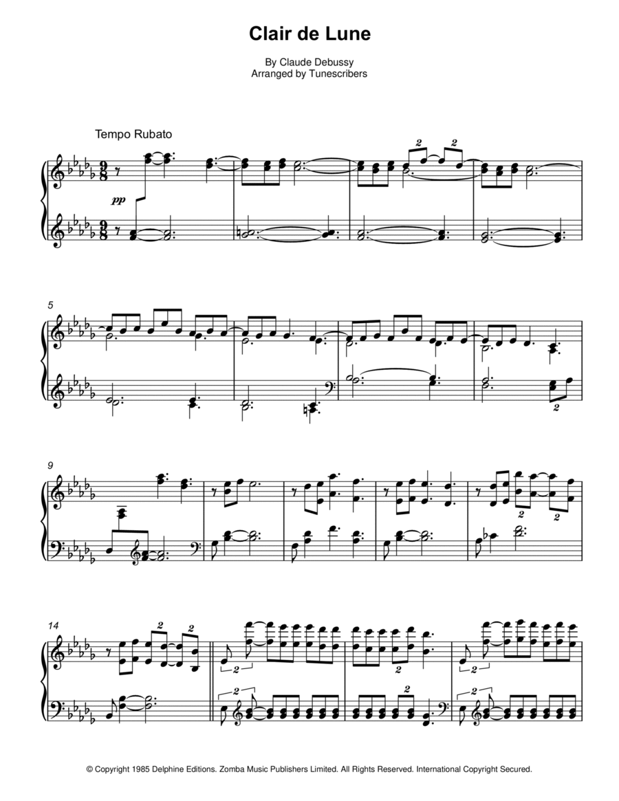 Clair de lune Marimba scores gallery preview page 1