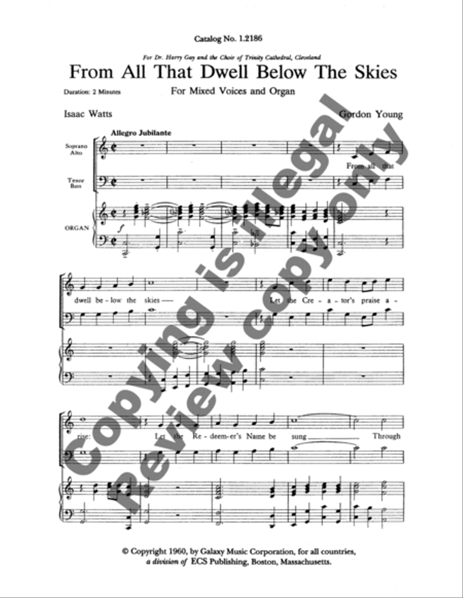 From All That Dwell Below the Skies 4-Part scores gallery preview page 5
