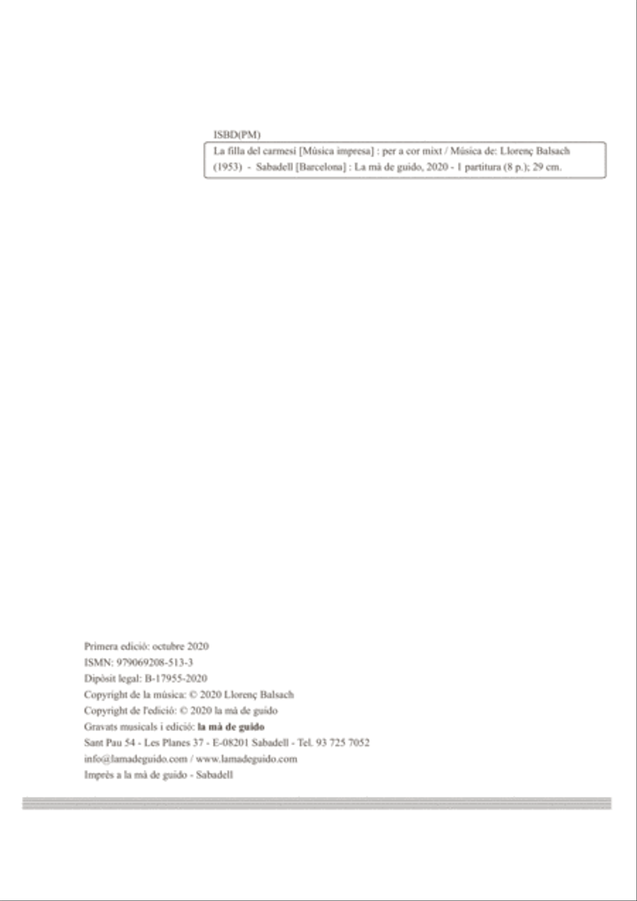 La filla del Carmesí Choir scores gallery preview page 2