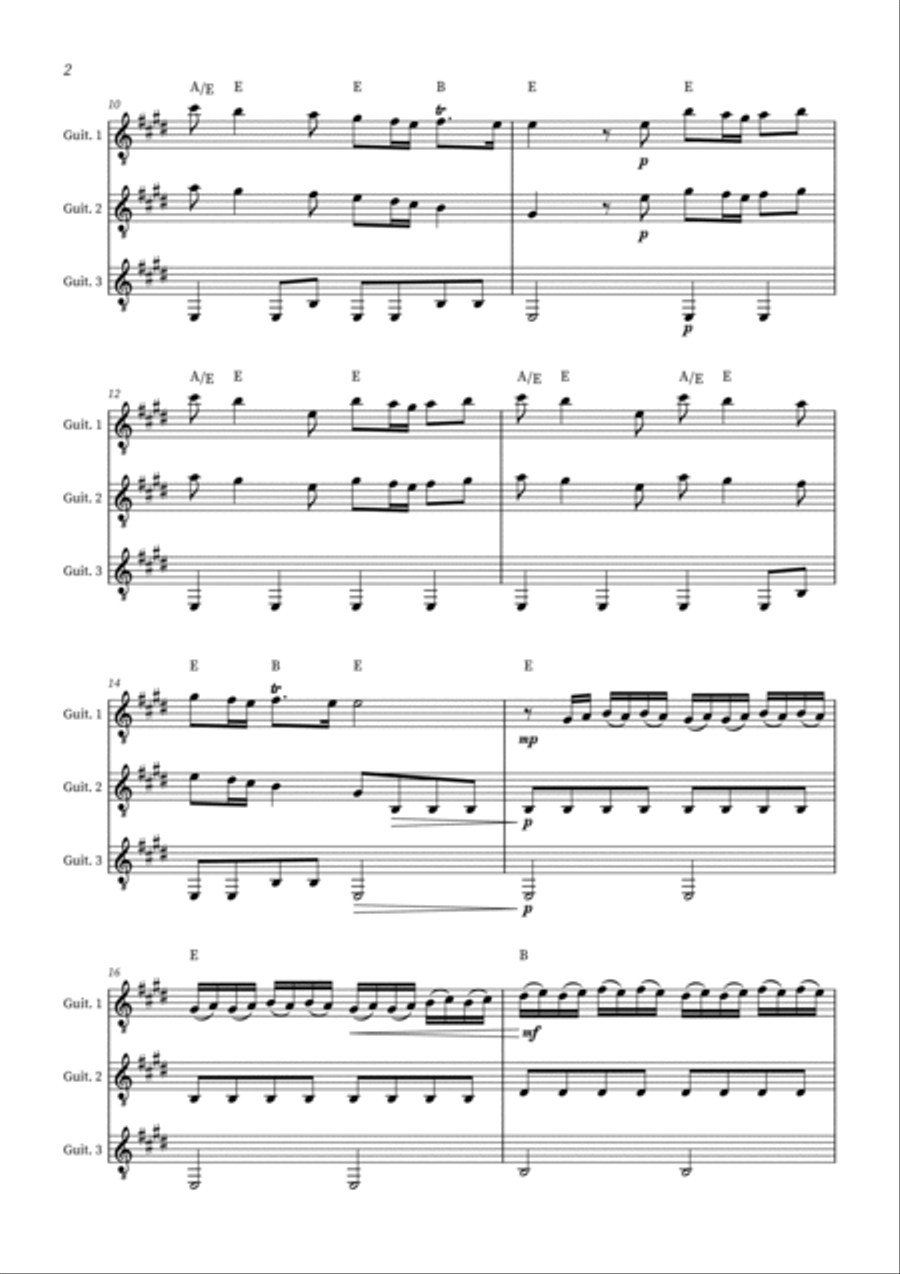 Spring - The Four Seasons for Acoustic Guitar Trio (+ CHORDS) Guitar Ensemble scores gallery preview page 2
