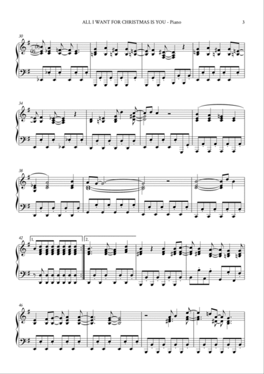 All I Want For Christmas Is You Piano Solo scores gallery preview page 3