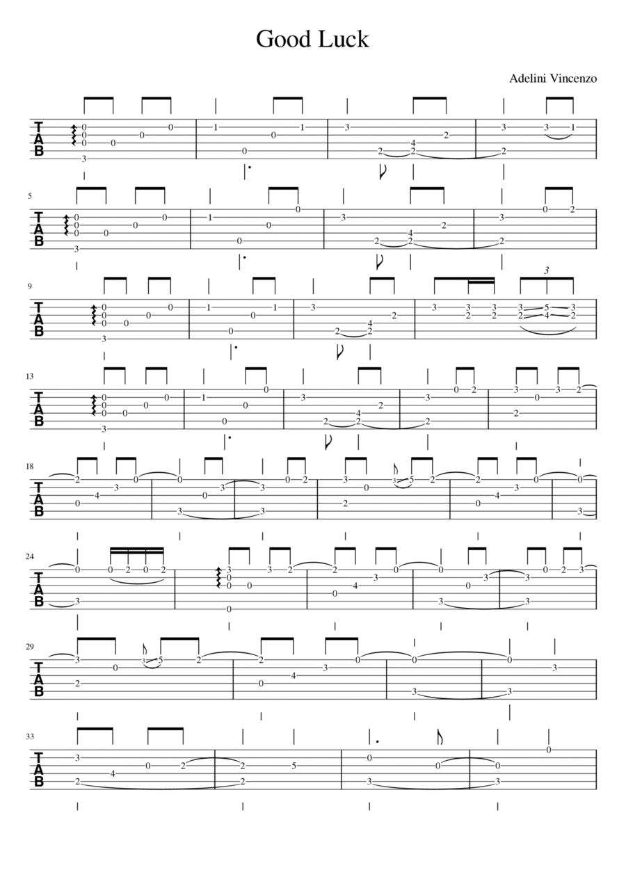 Good Luck! (TAB) Acoustic Guitar scores gallery preview page 1