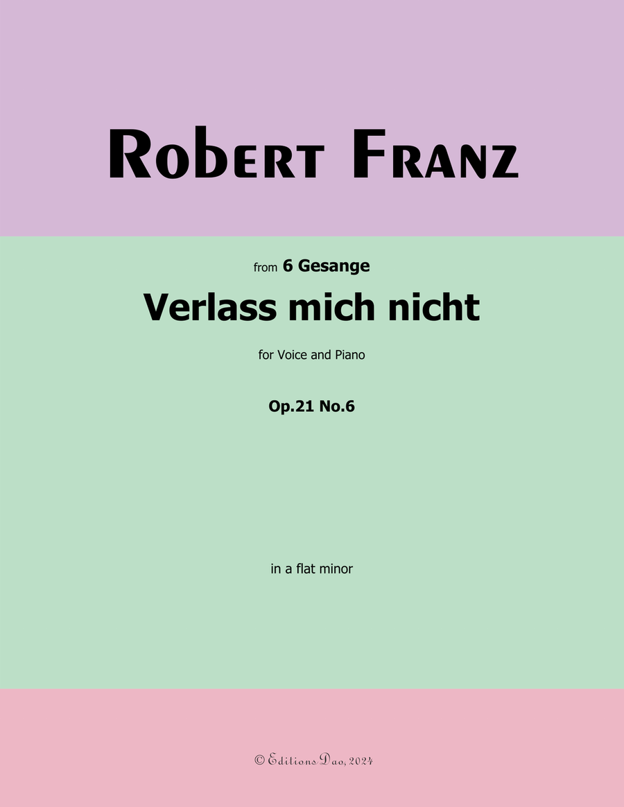 Verlass mich nicht, by Robert Franz, in a flat minor Voice scores gallery preview page 1