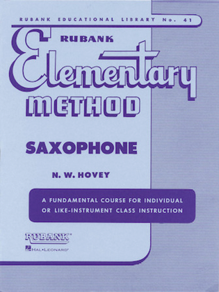 Book cover for Rubank Elementary Method – Saxophone