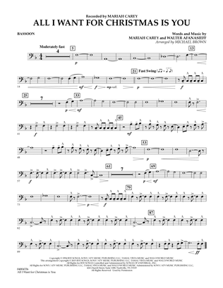 Book cover for All I Want for Christmas Is You (arr. Michael Brown) - Bassoon