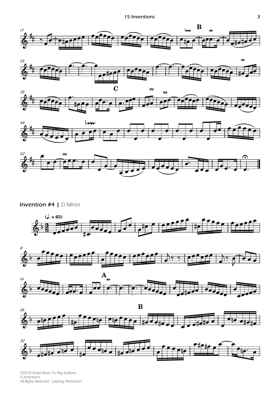 15 Inventions - Violin and Cello (Individual Parts) String Duet scores gallery preview page 6